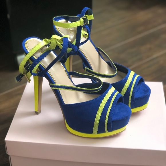 Brand New Blue/Electric Yellow Pumps - Picture 1 of 3